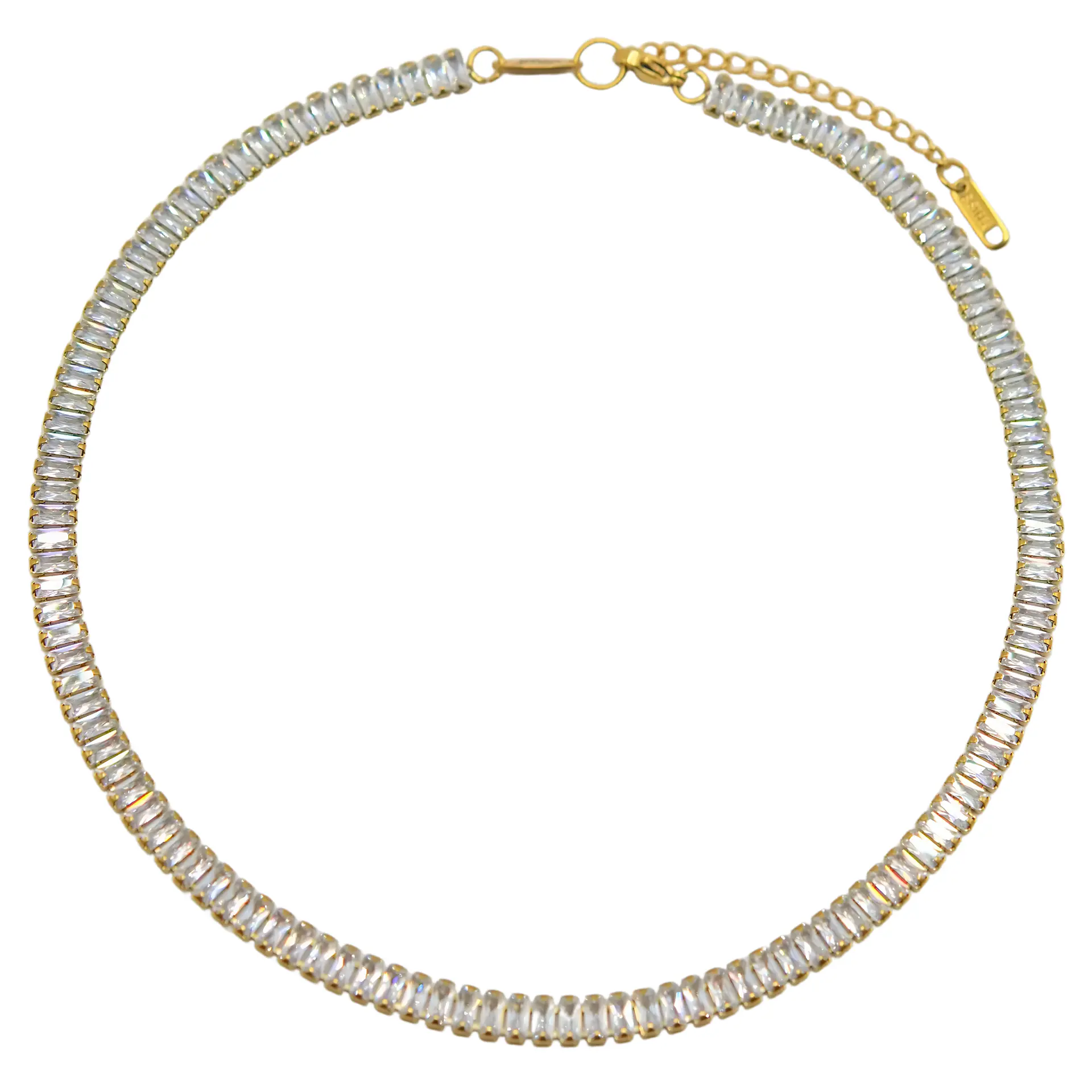 Collar Gargantilla tennis zirconias chapada en oro 18k 1