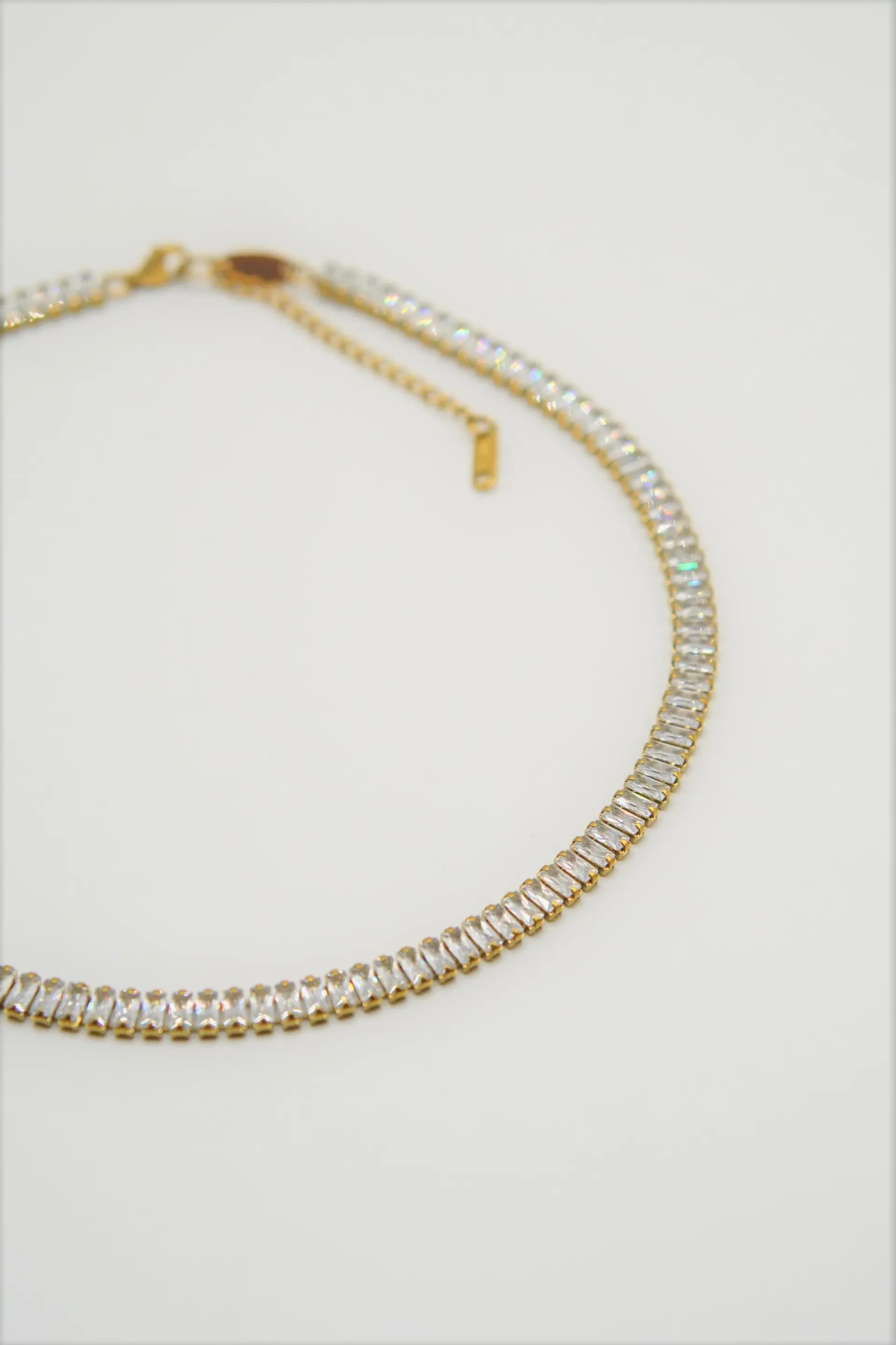 Collar Gargantilla tennis zirconias chapada en oro 18k 9