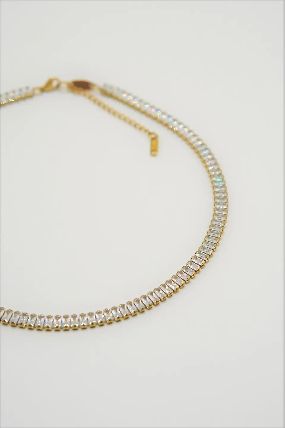 Collar Gargantilla tennis zirconias chapada en oro 18k 9
