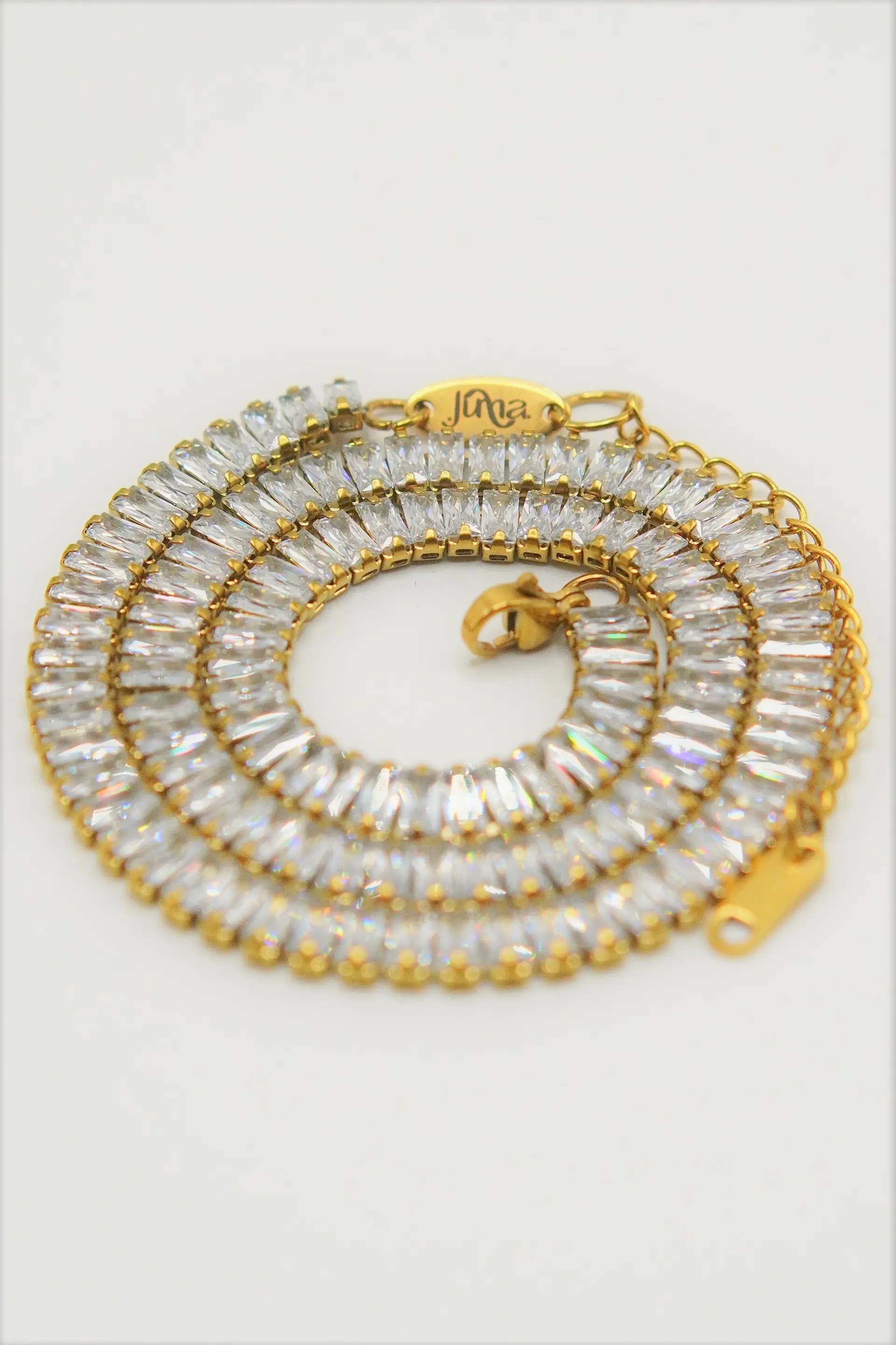 Collar Gargantilla tennis zirconias chapada en oro 18k 5