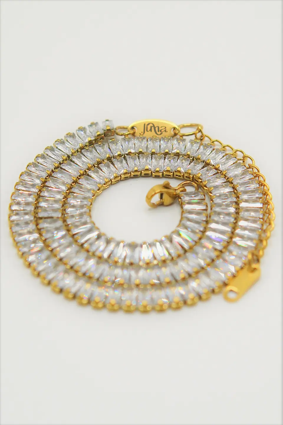 Collar Gargantilla tennis zirconias chapada en oro 18k 5