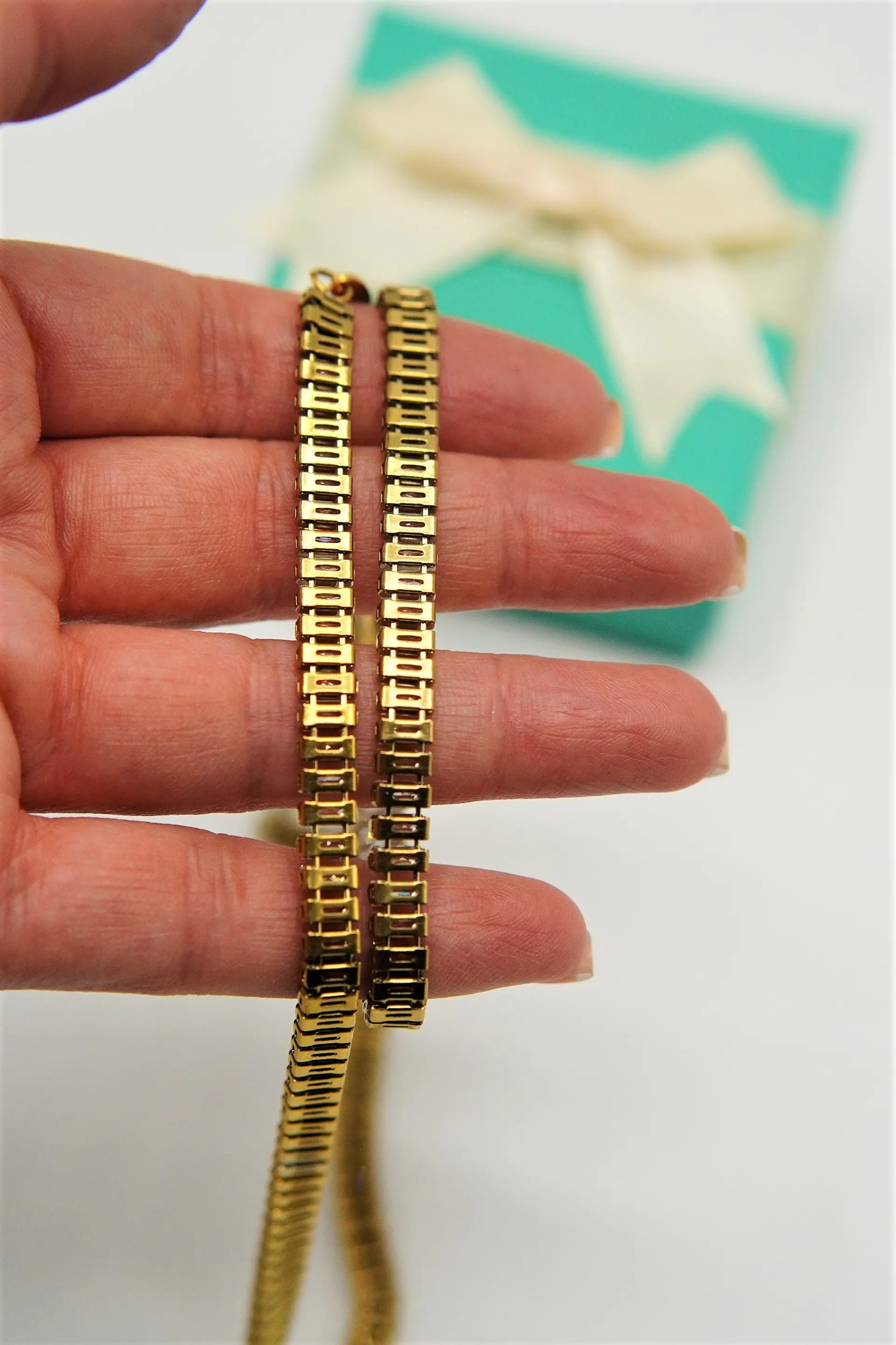 Collar Gargantilla tennis zirconias chapada en oro 18k 6