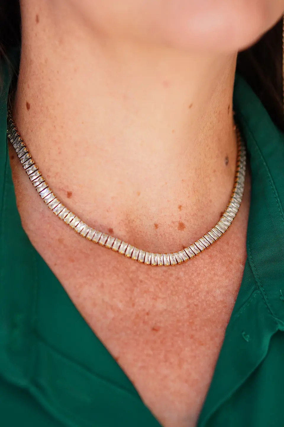 Collar Gargantilla tennis zirconias chapada en oro 18k 10