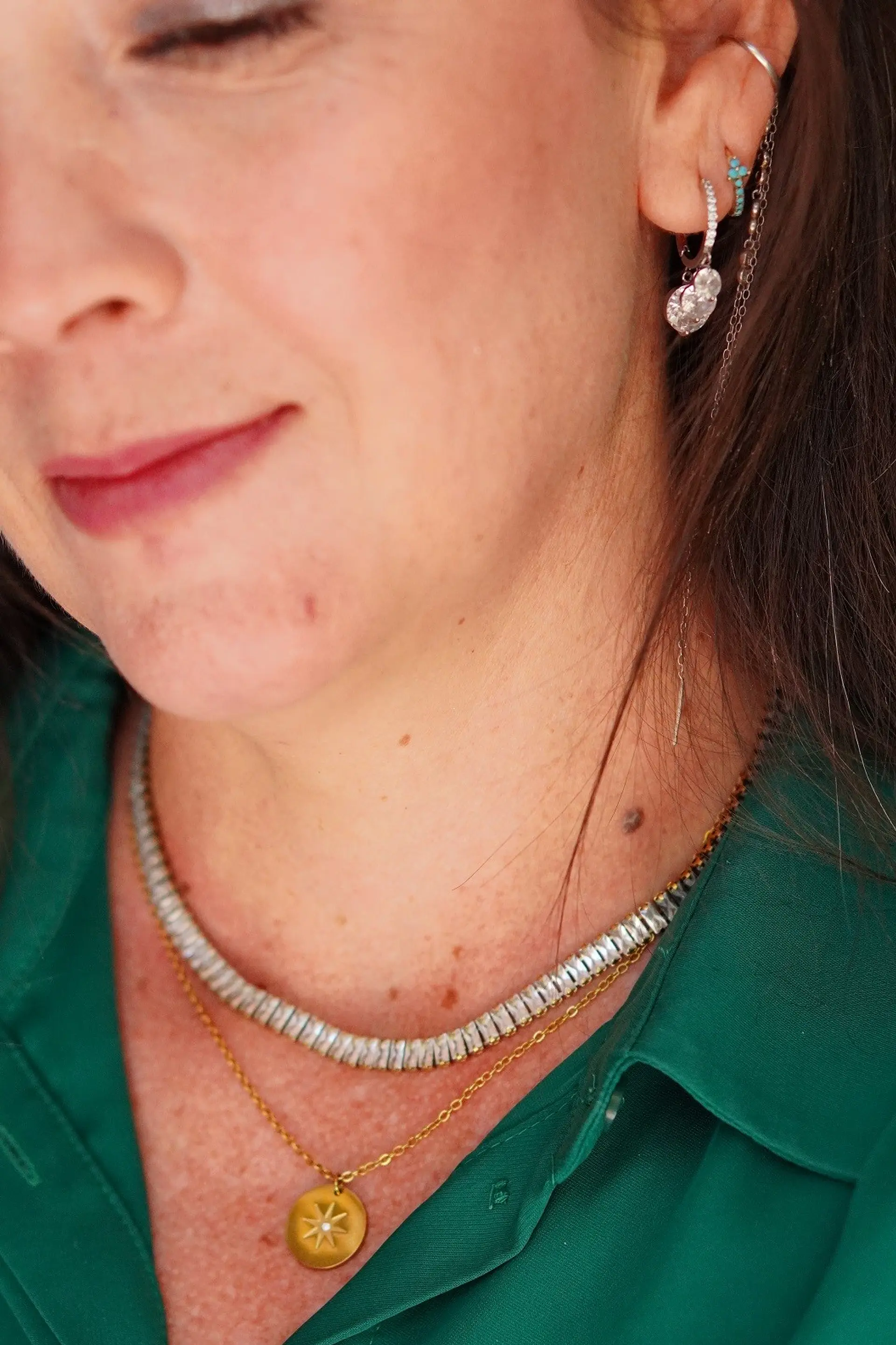 Collar Gargantilla tennis zirconias chapada en oro 18k 3