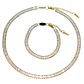 Conjunto de collar y pulsera tennis chapada en oro 18k - Miniatura 9