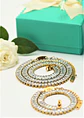 Conjunto de collar y pulsera tennis chapada en oro 18k - Miniatura 10