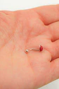 Aros frutilla tapa de seguridad piercing plata fina 925  - Miniatura 7