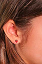 Aros frutilla tapa de seguridad piercing plata fina 925  - Miniatura 3