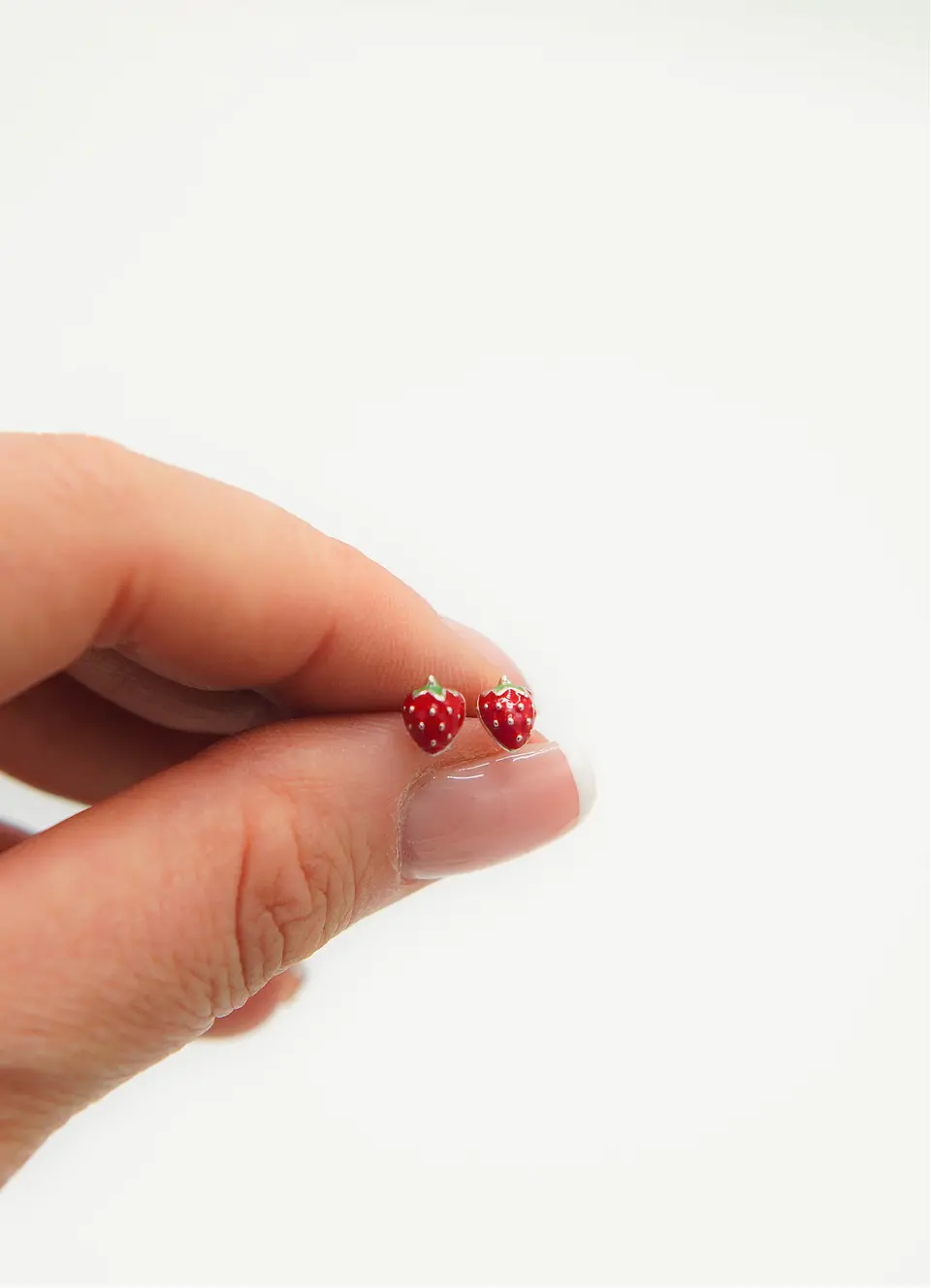 Aros frutilla tapa de seguridad piercing plata fina 925  6
