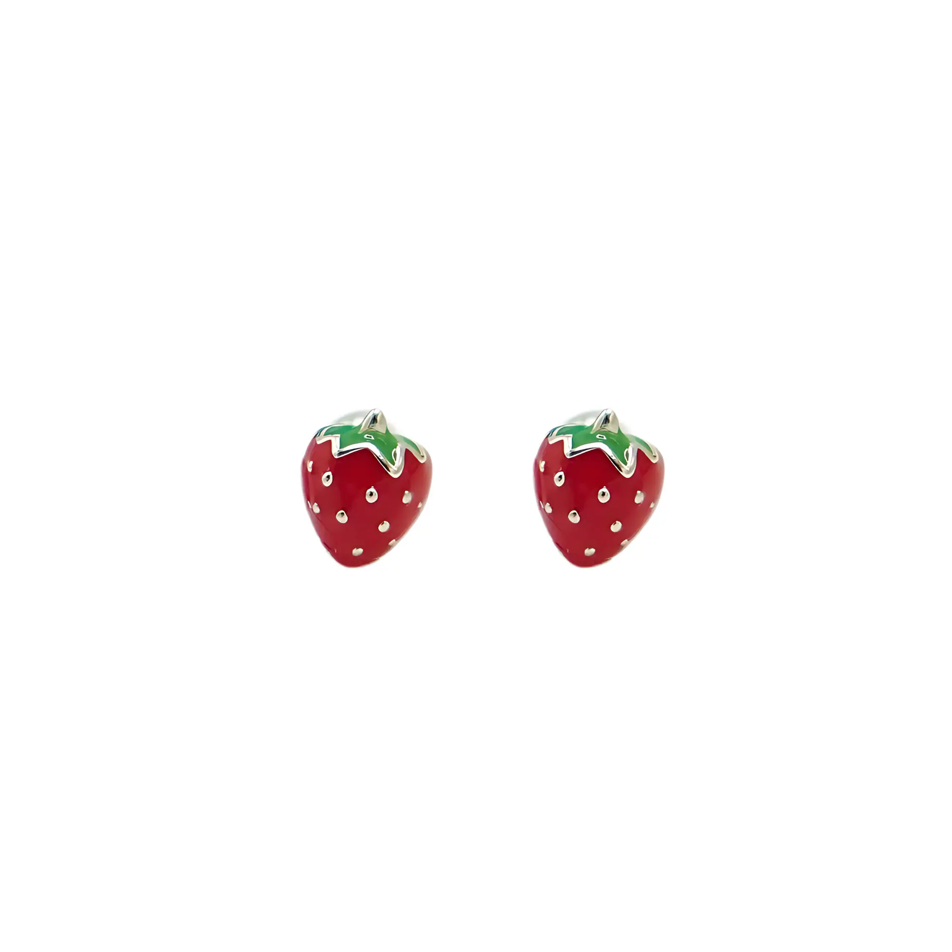 Aros frutilla tapa de seguridad piercing plata fina 925  5
