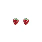 Aros frutilla tapa de seguridad piercing plata fina 925  - Miniatura 5