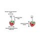 Aros frutilla tapa de seguridad piercing plata fina 925  - Miniatura 4