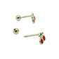 Aros cerezas tapa de seguridad piercing plata fina 925  - Miniatura 7
