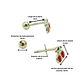Aros cerezas tapa de seguridad piercing plata fina 925  - Miniatura 4