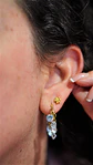 Piercing labret huella perro gato titanio chapado en oro 18k 8mm - Miniatura 2