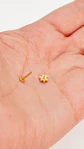 Piercing labret huella perro gato titanio chapado en oro 18k 8mm - Miniatura 8