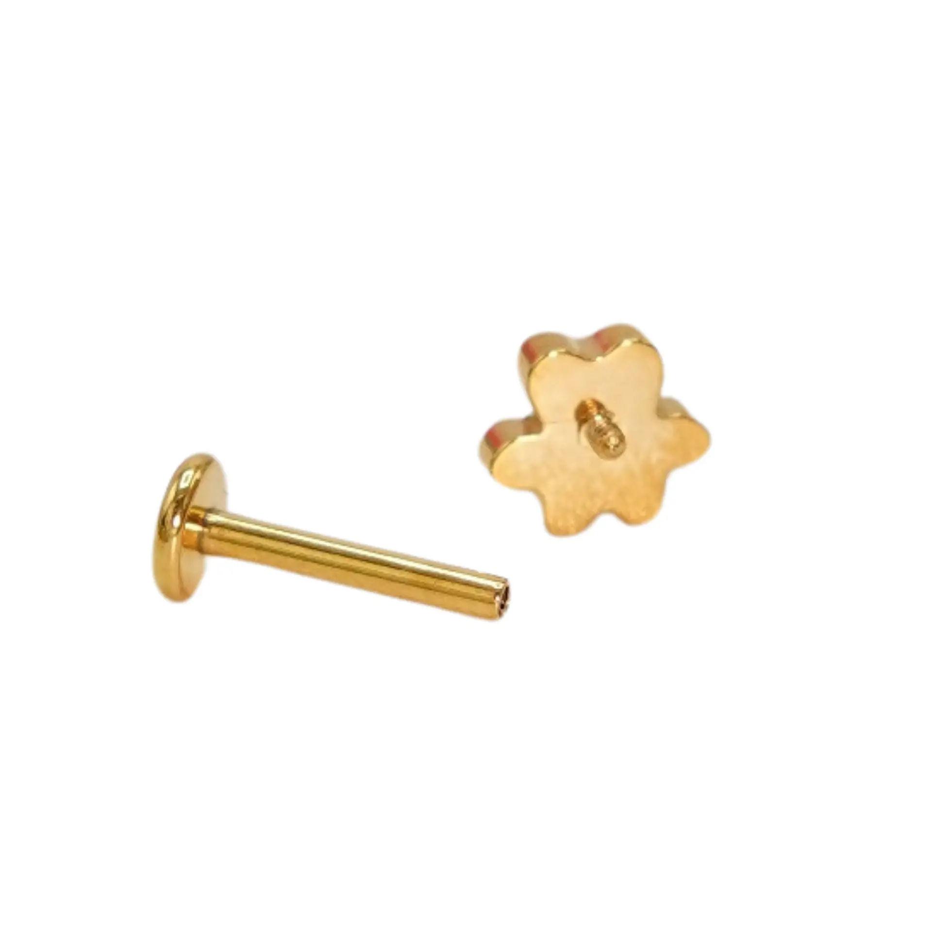 Piercing labret huella perro gato titanio chapado en oro 18k 8mm 10