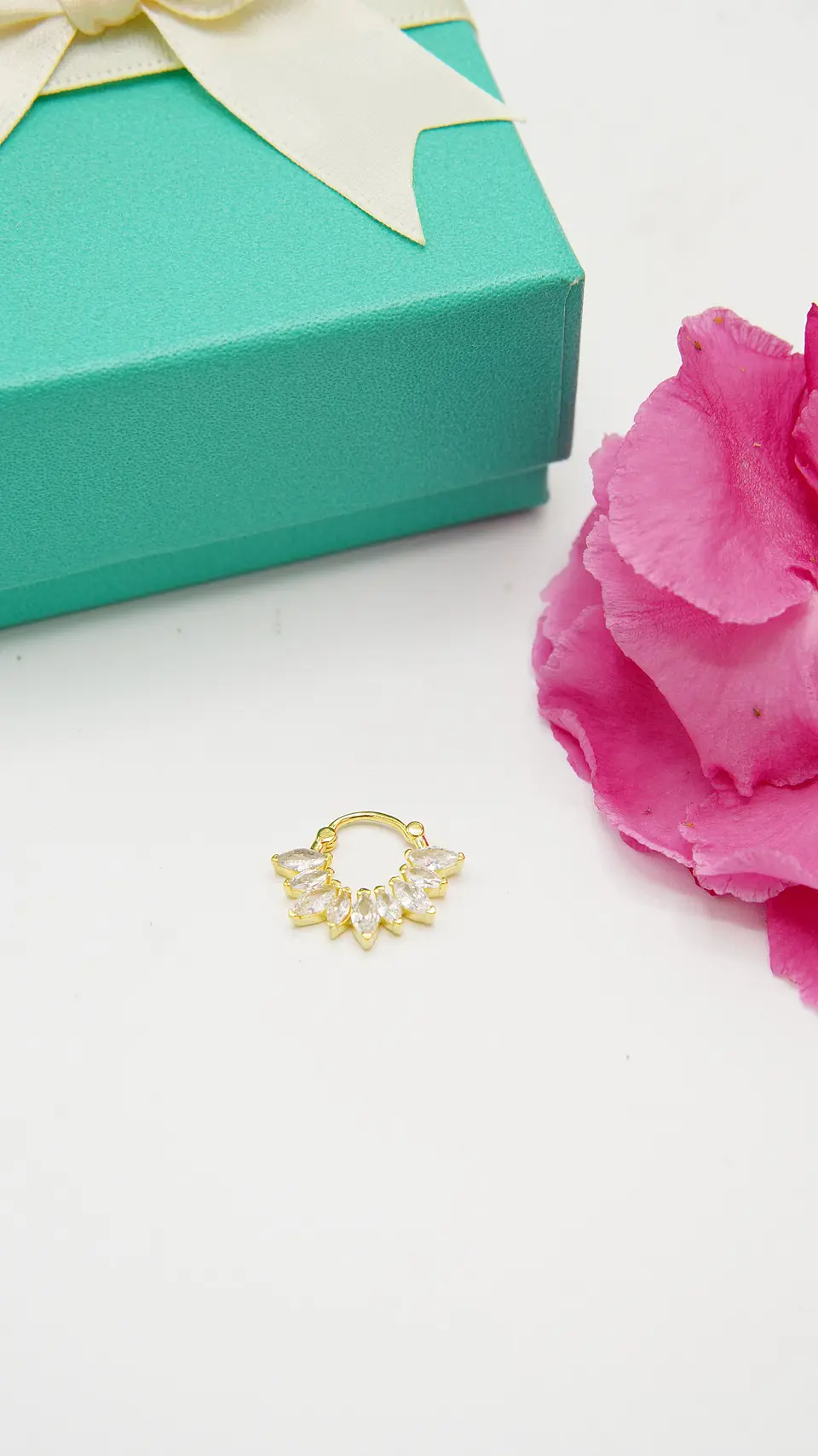 Piercing Septum daith every Sunrise Plata fina ley S925 Bañado de oro 18k 3