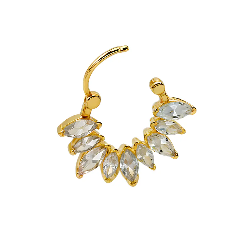 Piercing Septum daith every Sunrise Plata fina ley S925 Bañado de oro 18k 8