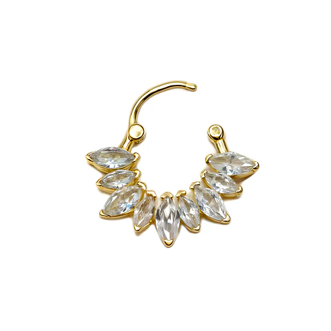 Piercing Septum daith every Sunrise Plata fina ley S925 Bañado de oro 18k
