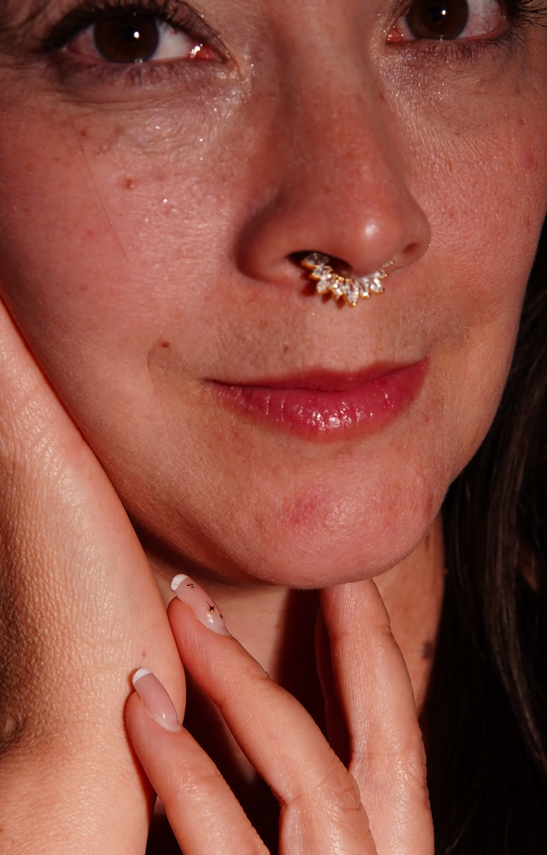 Piercing Septum daith every Sunrise Plata fina ley S925 Bañado de oro 18k 10