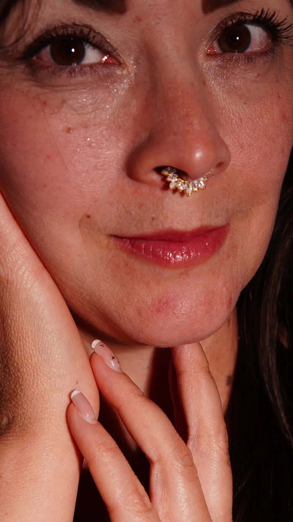 Piercing Septum daith every Sunrise Plata fina ley S925 Bañado de oro 18k 10
