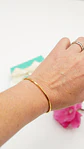 Pulsera rigida florencia ajustable chapada en oro 18k  - Miniatura 8