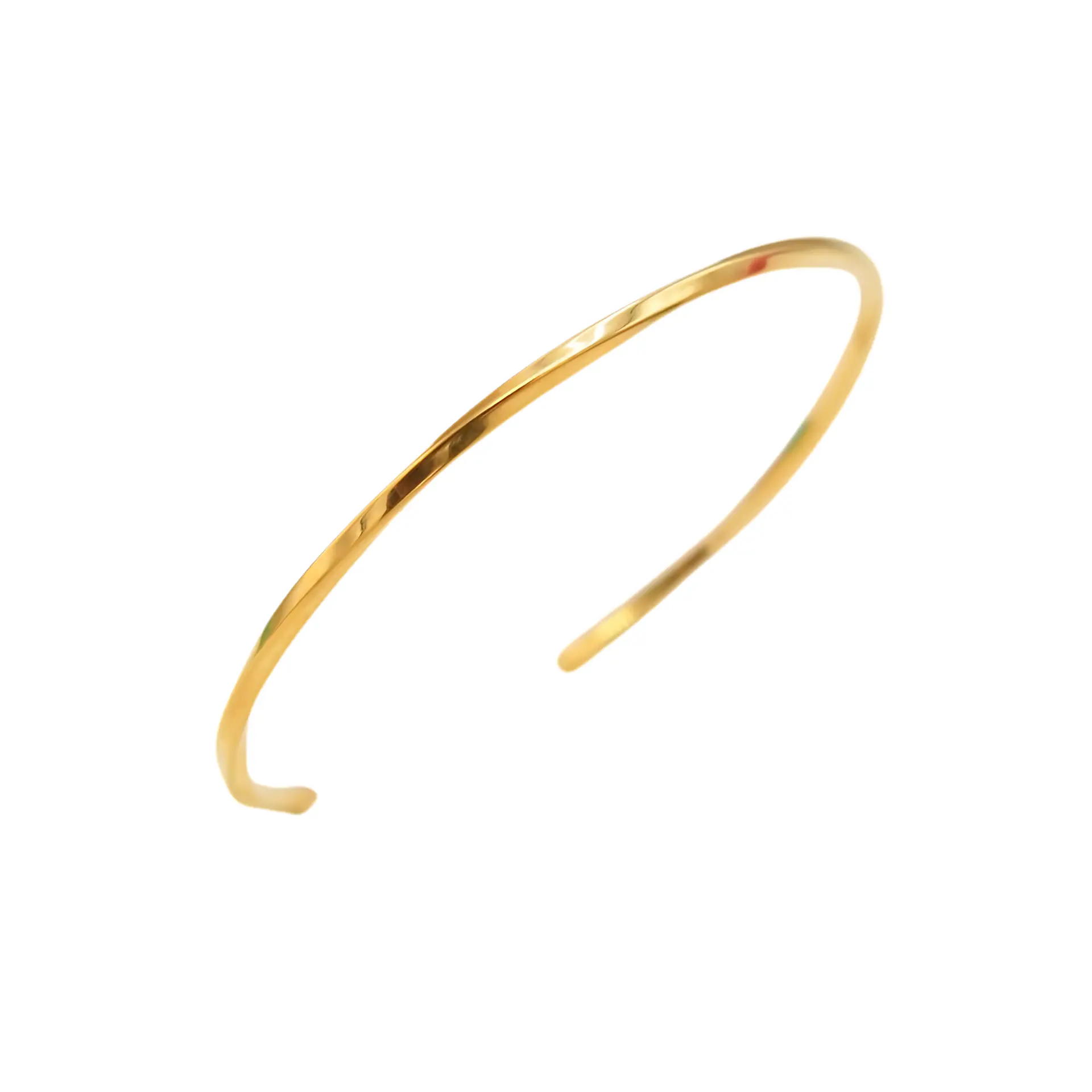 Pulsera rigida florencia ajustable chapada en oro 18k  9