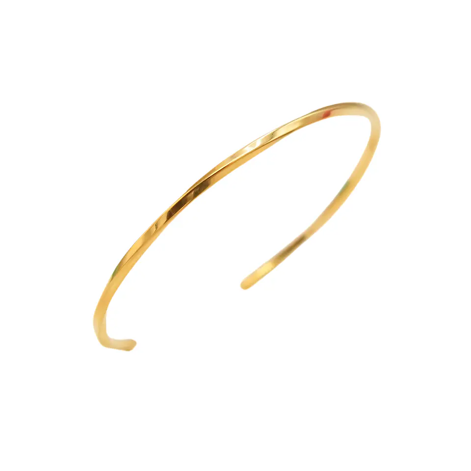 Pulsera rigida florencia ajustable chapada en oro 18k  9