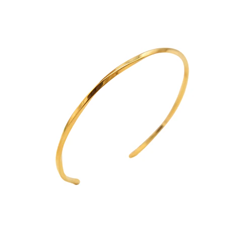 Pulsera rigida florencia ajustable chapada en oro 18k 