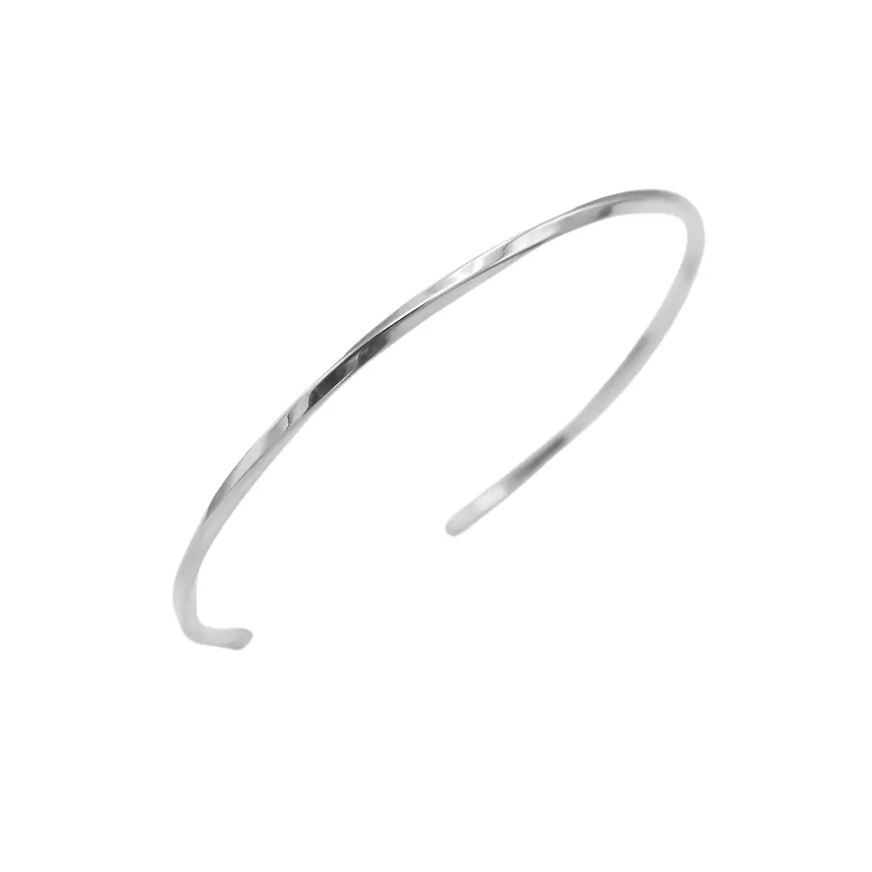 Pulsera rigida florencia plateada hipoalergenica 10