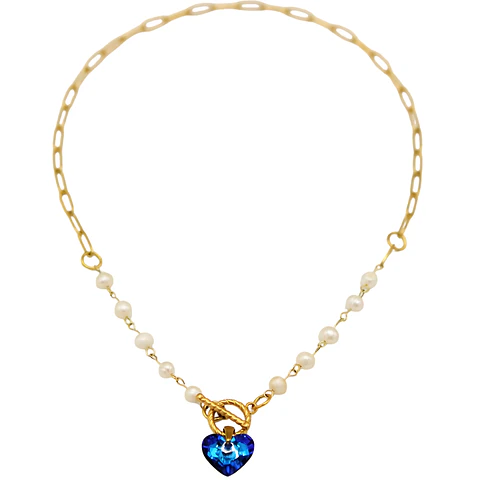 Collar Miranda con Cristal Swarovski® perlas de Rio chapado en oro 18k 