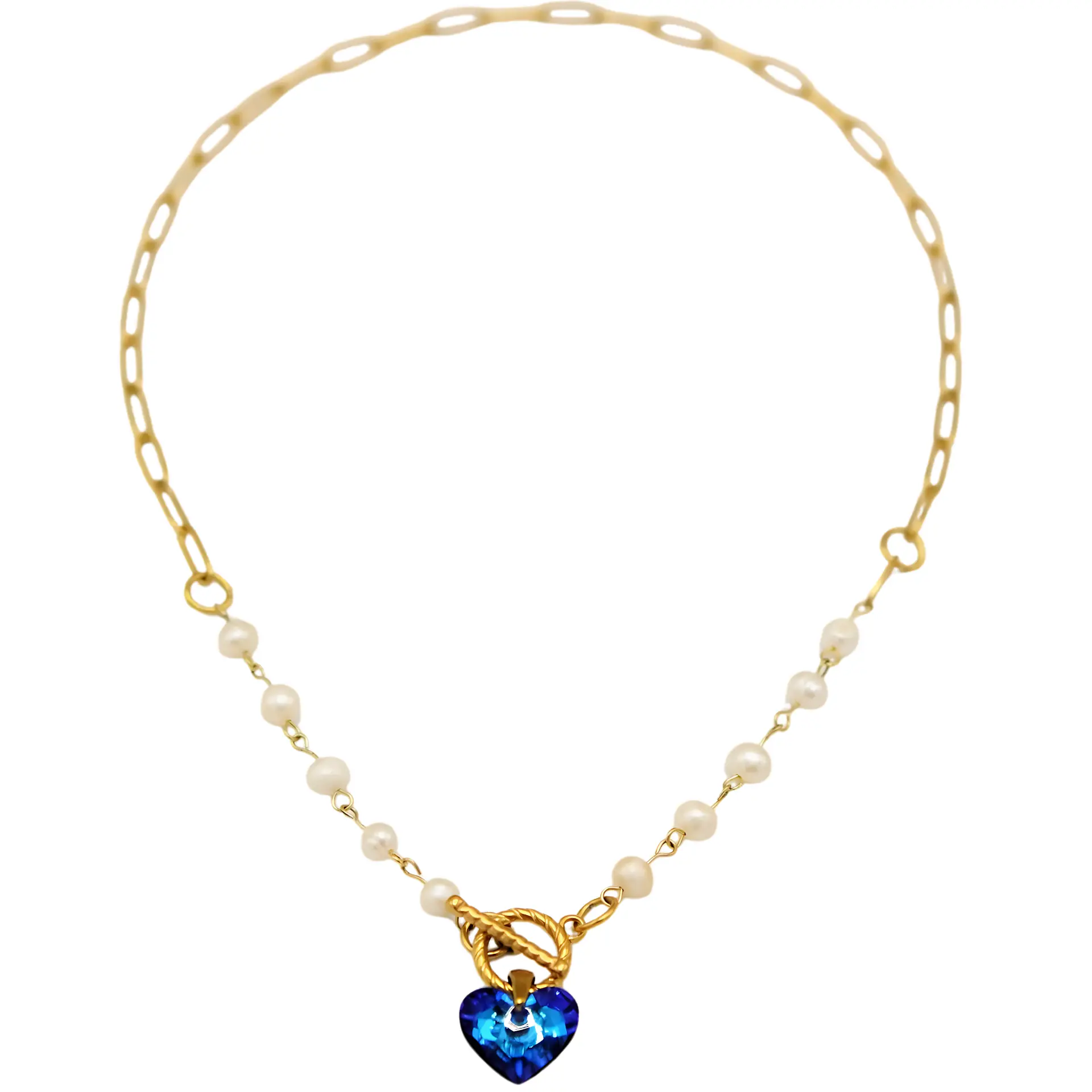 Collar Miranda con Cristal Swarovski® perlas de Rio chapado en oro 18k  1