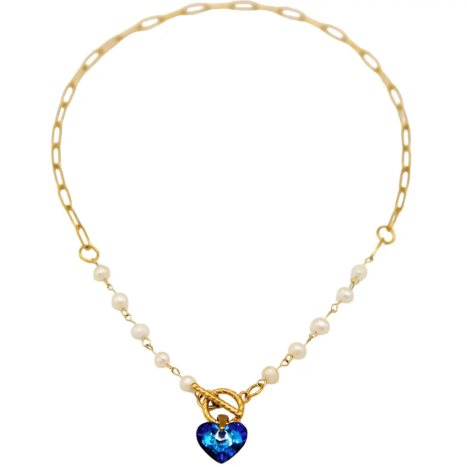 Collar Miranda con Cristal Swarovski® perlas de Rio chapado en oro 18k  1
