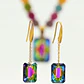 Conjunto Mia collar y aros con cristales de Swarovski® esmerald cut chapado - Miniatura 2