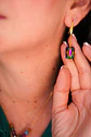 Conjunto Mia collar y aros con cristales de Swarovski® esmerald cut chapado - Miniatura 5