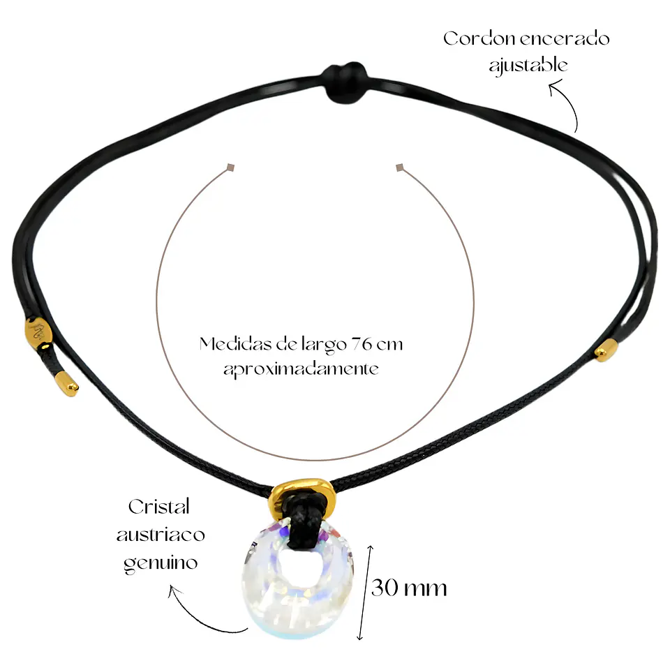 Colgante ajustable JD con Cristal Swarovski® helios aurora boreal 4