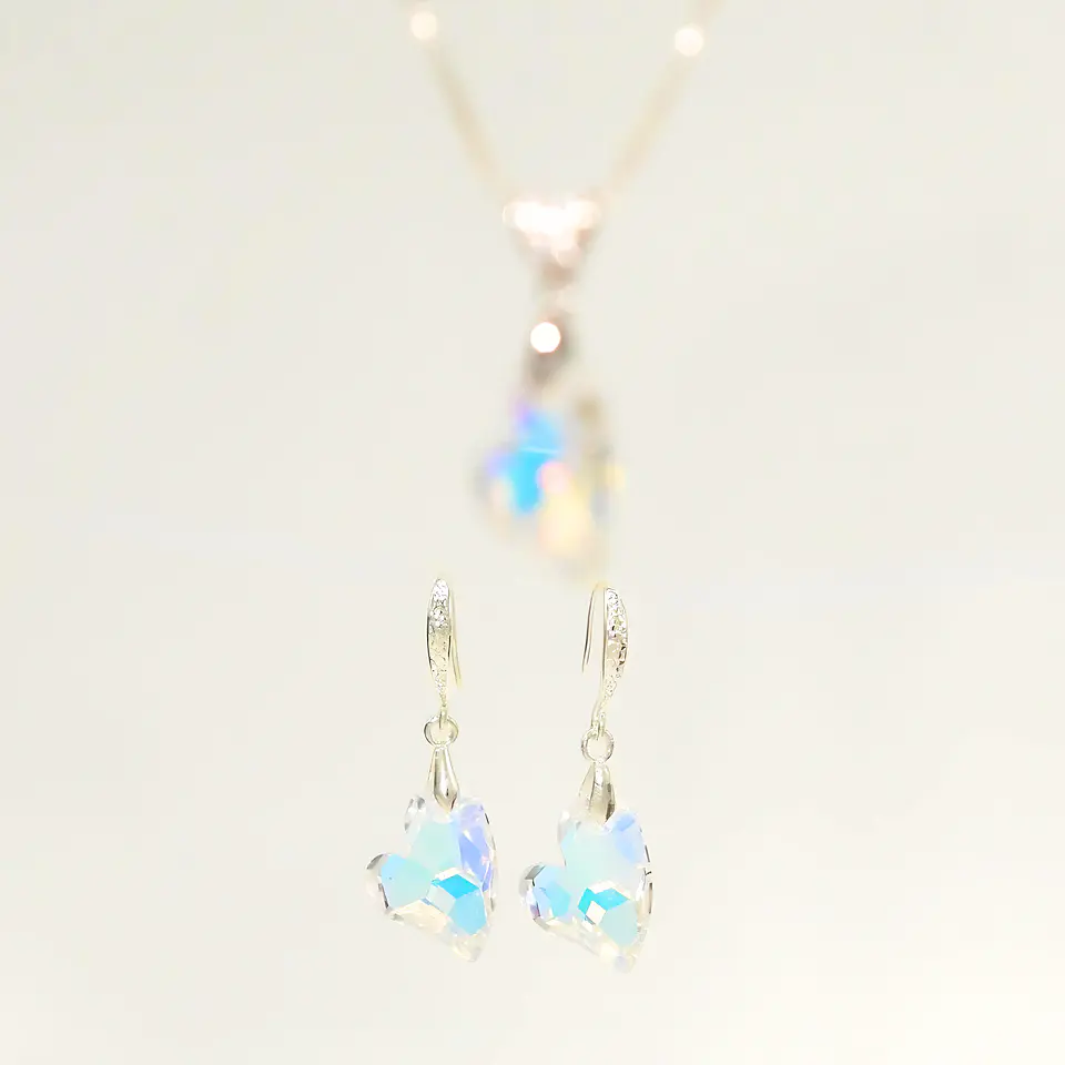 Conjunto Amor Amor con cristales de Swarovski® devoted 2u plata fina 925  9
