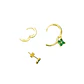 Pack de aros Antonia zirconia verde chapados en oro 18k  - Miniatura 5