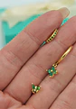 Pack de aros Antonia zirconia verde chapados en oro 18k  - Miniatura 7