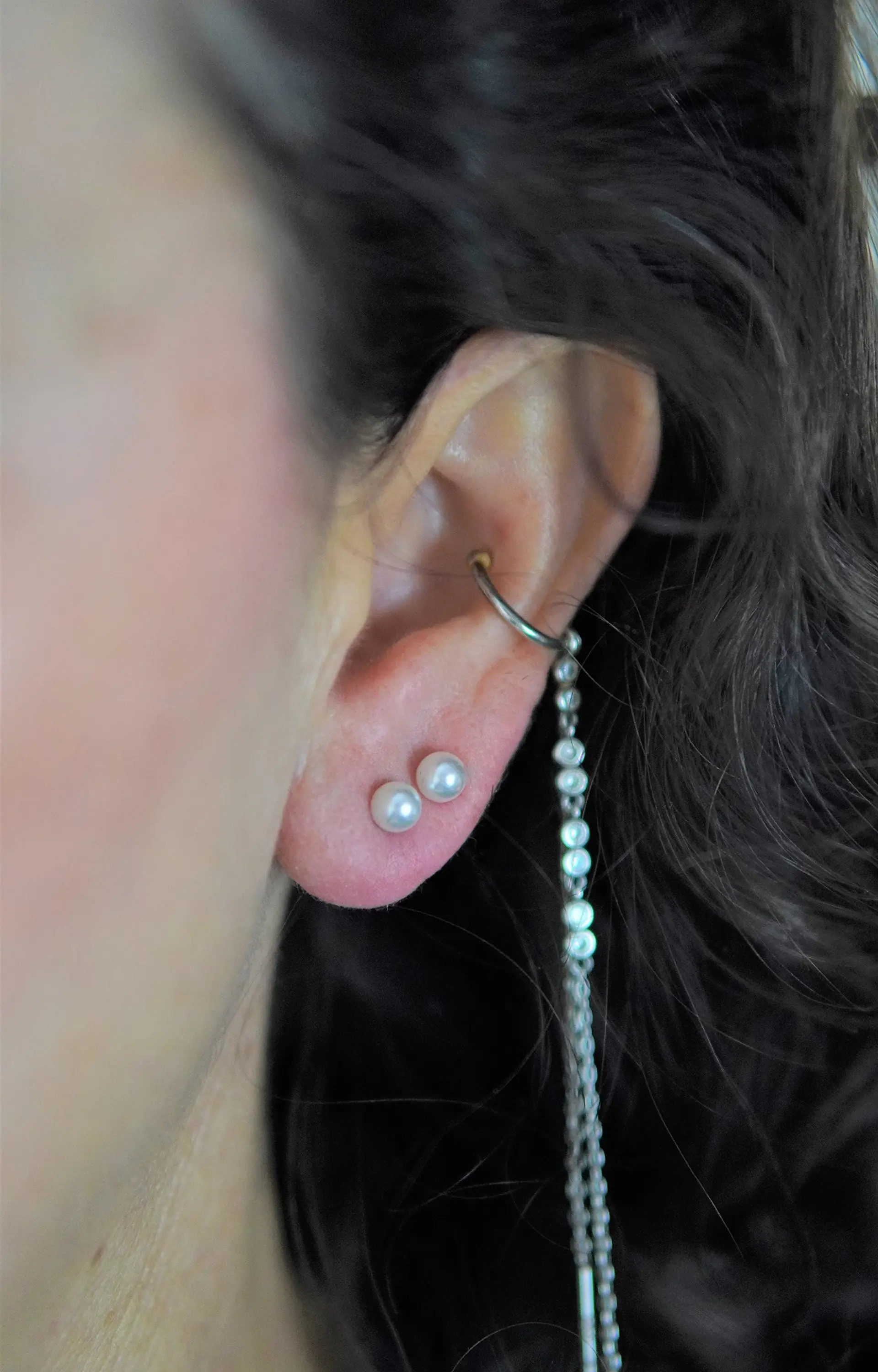 Aros Sascha perla 5mm titanio ASTM F136 20g 3