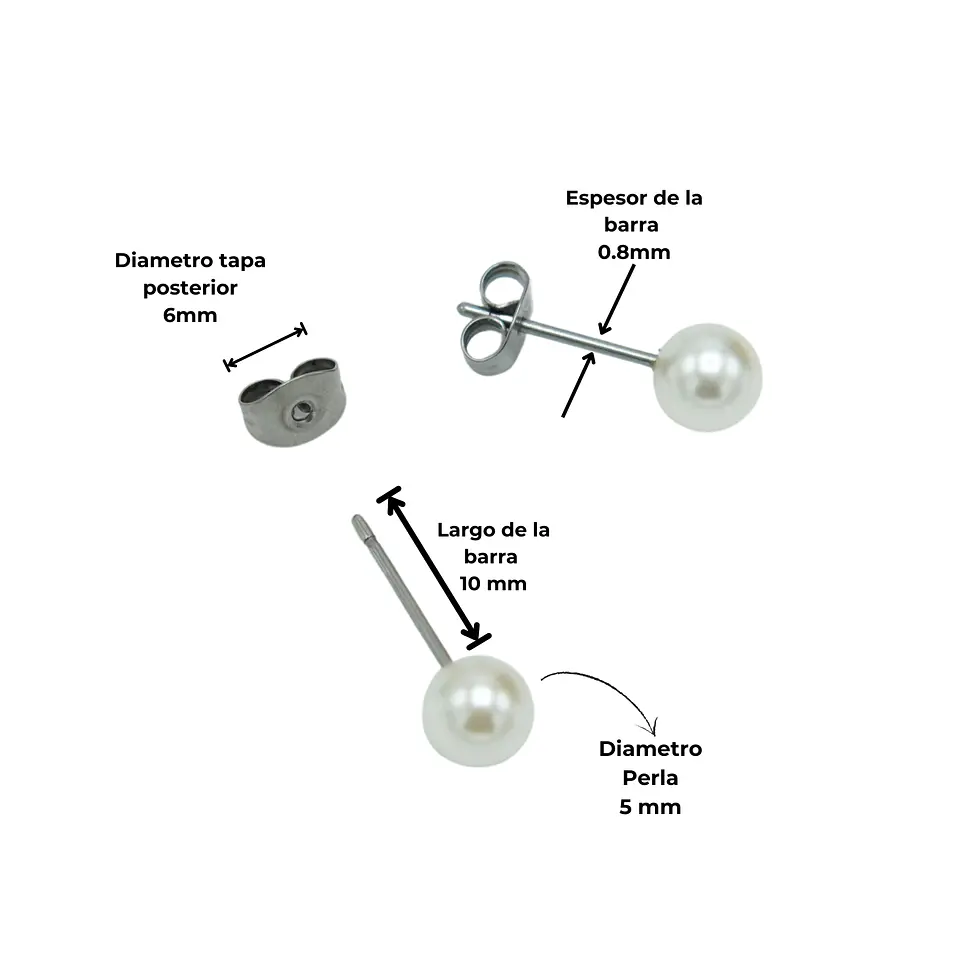 Aros Sascha perla 5mm titanio ASTM F136 20g 4
