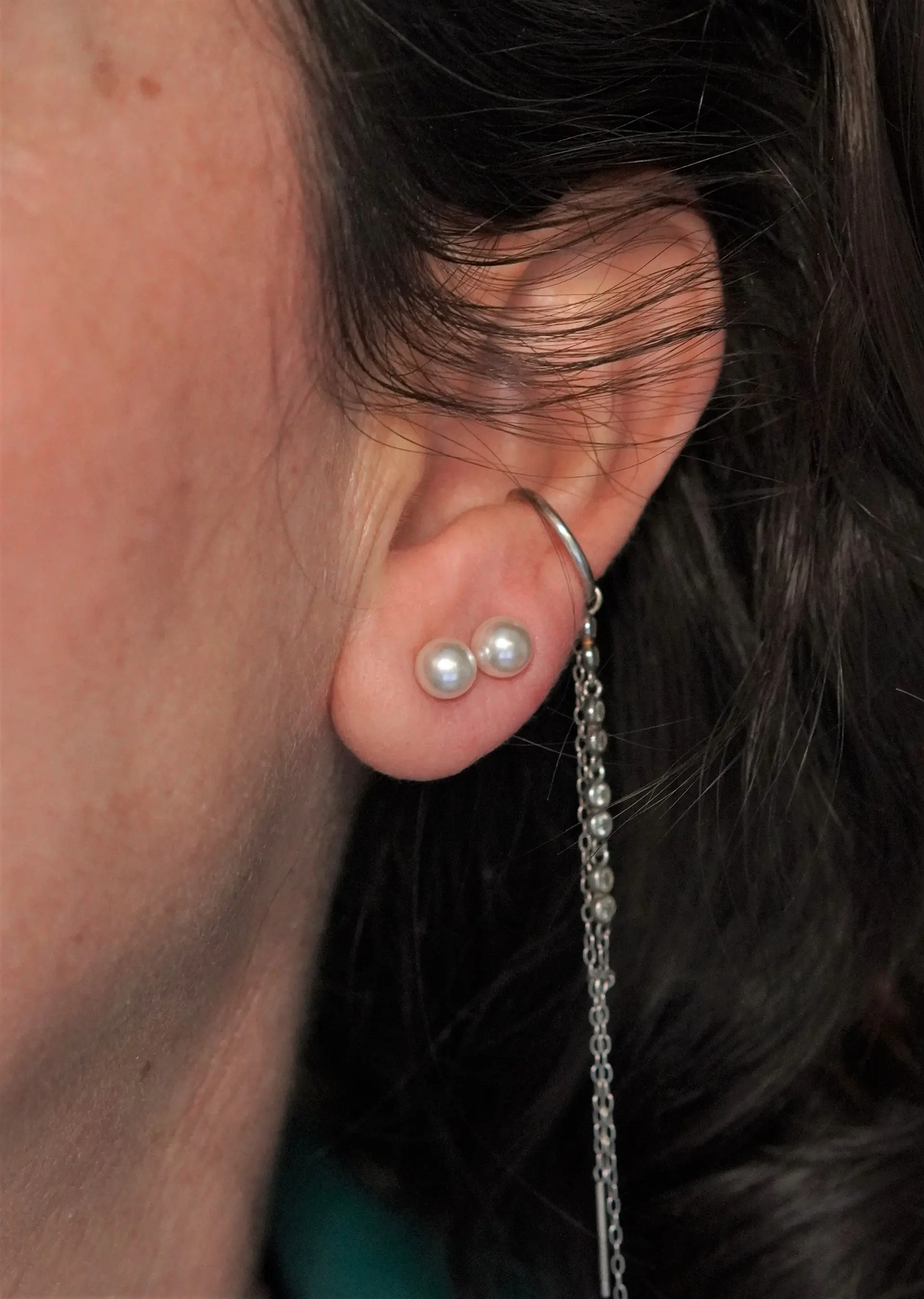 Aros Sascha perla 6mm titanio ASTM F136 20G 10