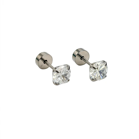 Aros punto de luz 6mm titanio tapa seguridad 20g