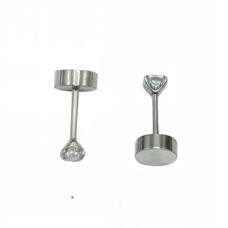 Aros punto de luz 3mm titanio tapa seguridad 20g  9