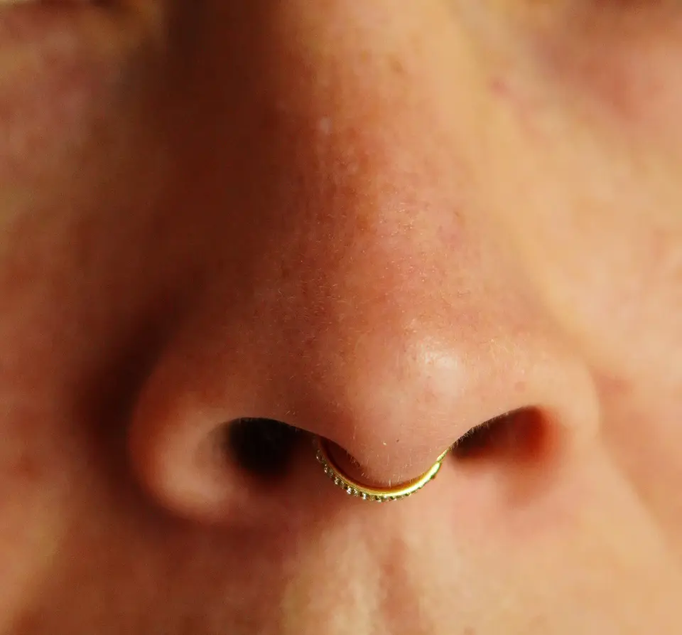 Piercing septum 6mm 16G titanio chapado en oro 18k 3