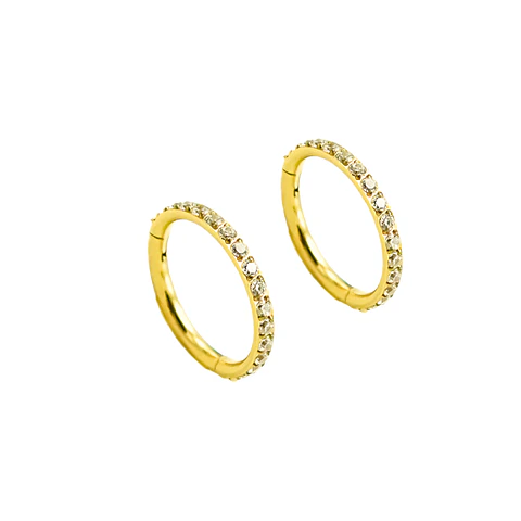 Argollas Emma 6mm 16G Titanio F136 PVD Oro 18k