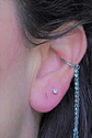 Piercing punto de luz 3mm titanio push pin nostril tragus - Miniatura 2