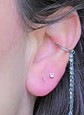 Piercing punto de luz 3mm titanio push pin nostril tragus - Miniatura 7