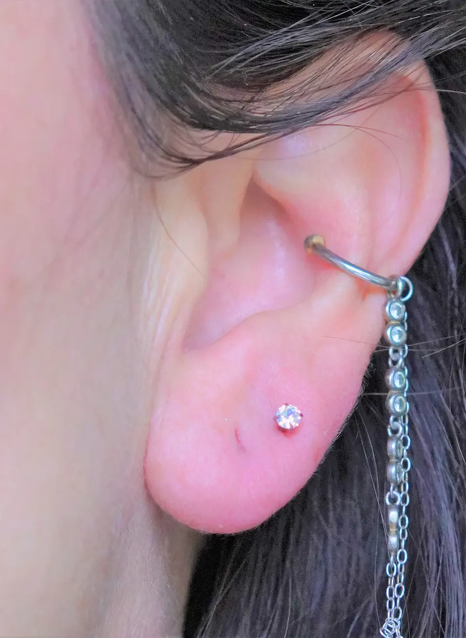 Piercing punto de luz 3mm titanio push pin nostril tragus 7